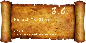 Buncsák Olga névjegykártya